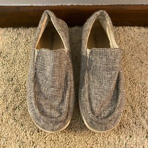 Grey slip ons
